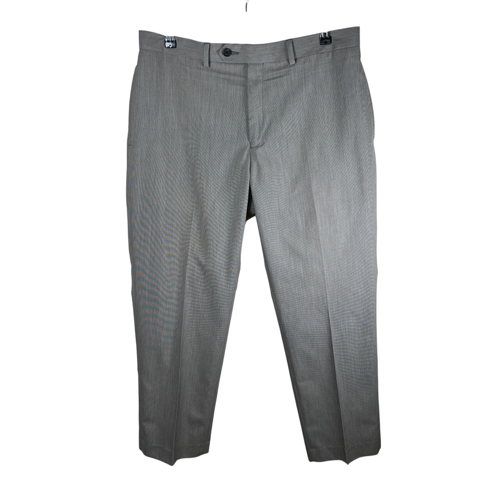 Ralph Lauren Men's Dress Pants Gray Twill Flat Front Size 34W x 30L Washable